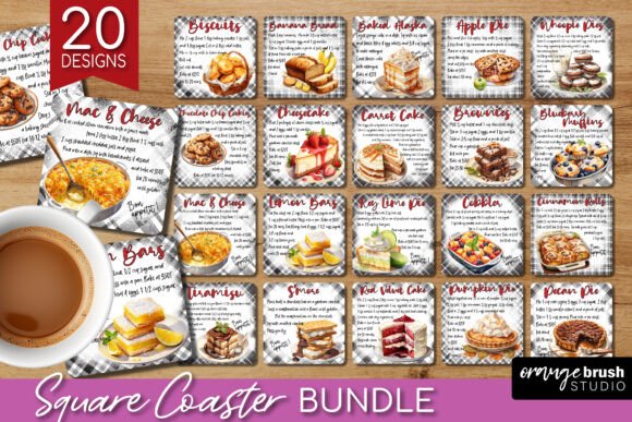 Download Baking Recipe Square Coaster Bundle - Premium Resources