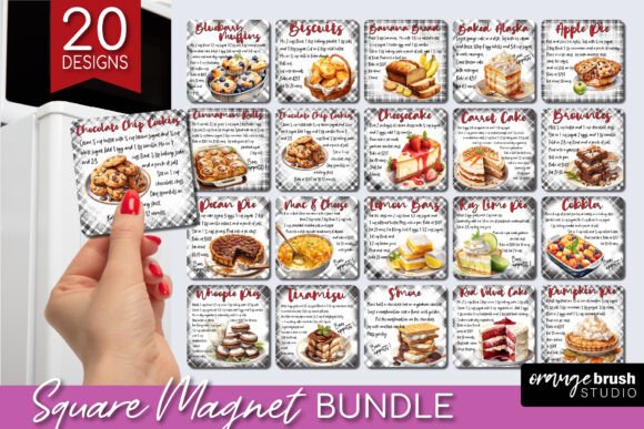 Download Baking Recipe Magnet Sublimation Bundle - Recipe Collection