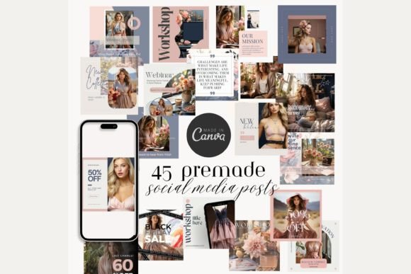 Download Feminine Elegance Social Media Post Kit - Social media Collection